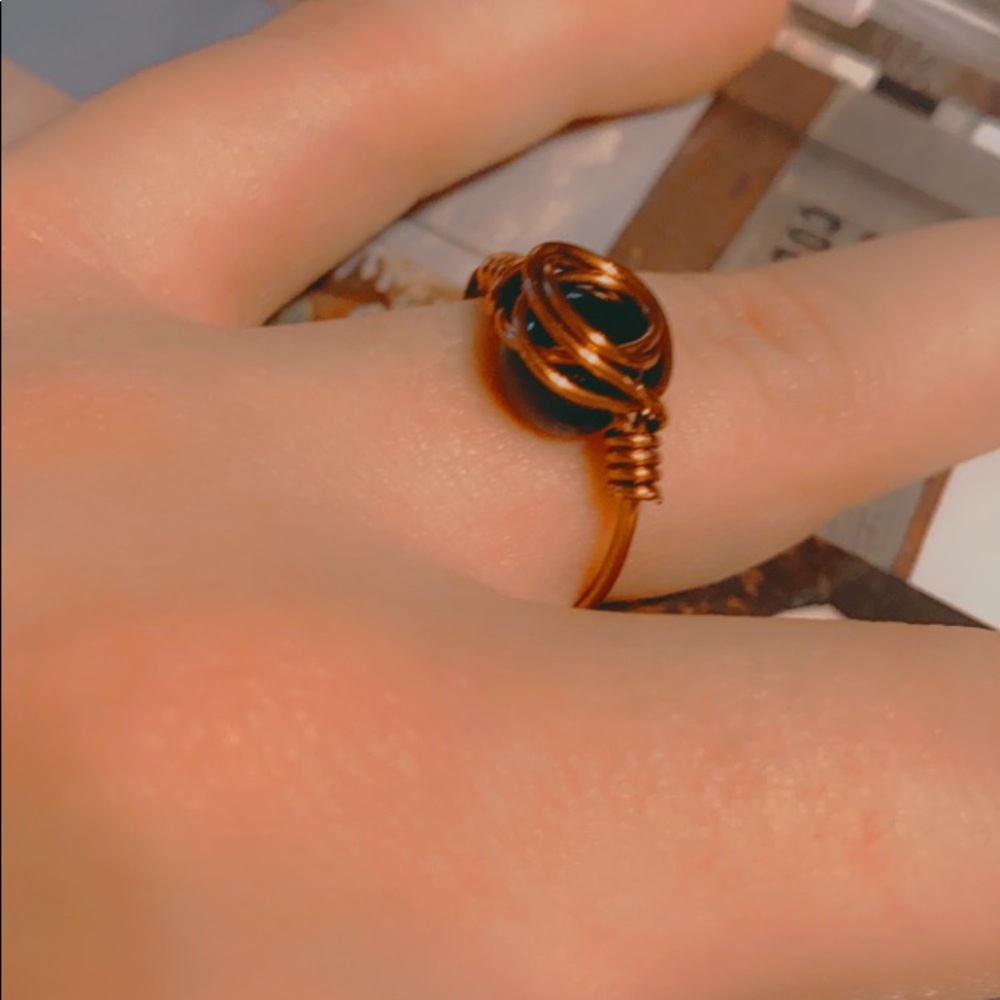 Handmade Wire Wrap Ring Birth Stone Good Luck - Picture 11 of 14